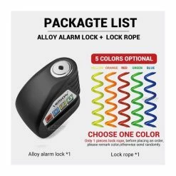 Accessoire Vélo,alarme Pour Moto,cadenas étanche Pour Vélo,Scooter,accessoires De Verrouillage à Disque - Type ALLOY BK A S - Avis / Test