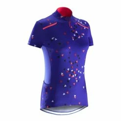 AILLOT VELO MANCHES COURTES 500 FEMME GLITTER BLUE - Avis / Test