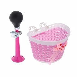 Enfants Filles Vélo Panier Shopping Titulaire Vélo Air Klaxon Hooter Set Rose - Avis / Test