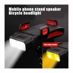 Ensemble D'éclairage De Vélo Et Klaxon USB Rechargeable 5 Modes Phare De Vélo Support De Téléphone Cloche Pour équitation - Avis / Test