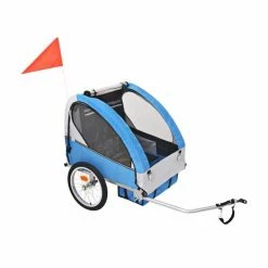 MIGTDA® Remorque De Vélo Pour Enfants 2 En 1 Bébé Gris Et Bleu 30 Kg KTBHYJ - Avis / Test