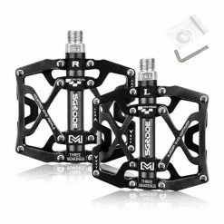 SGODDE Pédale Vélo, Pédale VTT BMX Route Cyclisme Pedales Plates Anti-Glissant 9-16- En Alliage Aluminium Plate Forme 3 Roul - Avis / Test