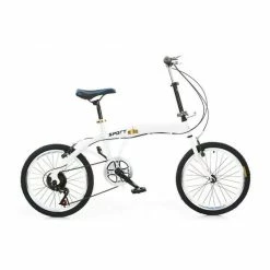 Vélo Pliable 20- Pliable Pliable - 7 Vitesses - Réglable - Double Frein V - Blanc - Avis / Test